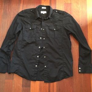 Edgy black button down shirt